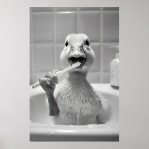 Pato Engraçado Impressão Banheiro Estilo Vintage A
