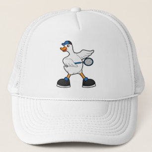 Pato no Tênis com Tênis raquete e Boné