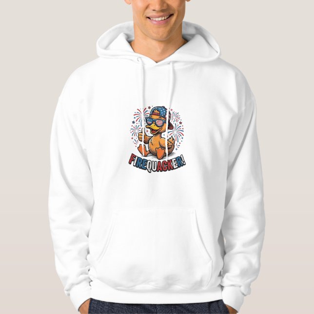 Pato Patriótico Firequacker Design de Camisa Vinta (Frente)