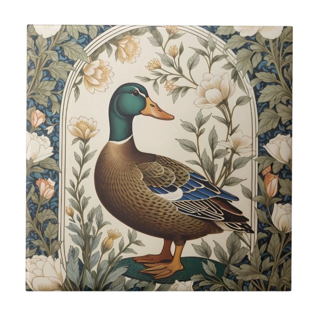 Pato-real Elegante Inspirado em William Morris (Frente)