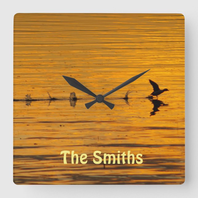 Pato Voando Através do Relógio de Parede Temporal (Frente)