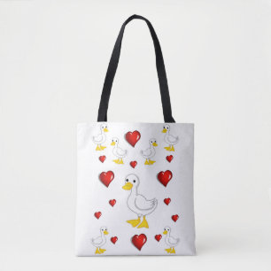 Patos com saco de tote