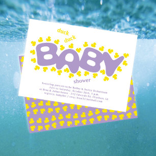 Patos de Borracha Convite para Chá de fraldas Pato