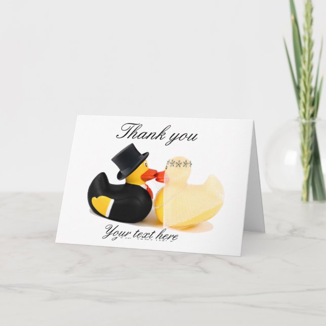 Patos de casamento 3 ... Cartão de agradecimento (Frente)