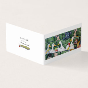 Patos Em Um Cartão De Linha Dobrada