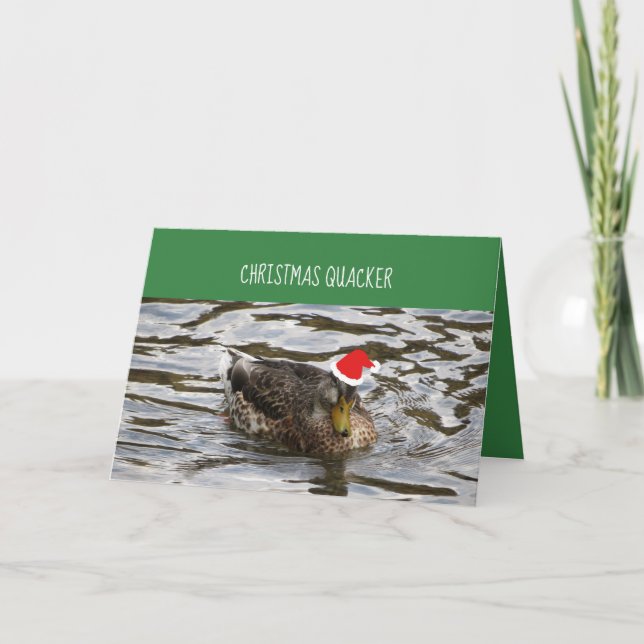 Patos Quacker De Natal Num Cartão De Fila (Frente)