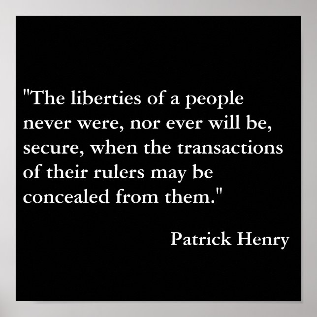 Patrick Henry Quote Poster (Frente)