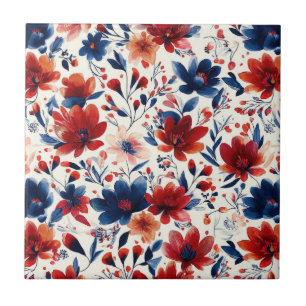 Pátrio Vermelho Azul Branco Floral (10)