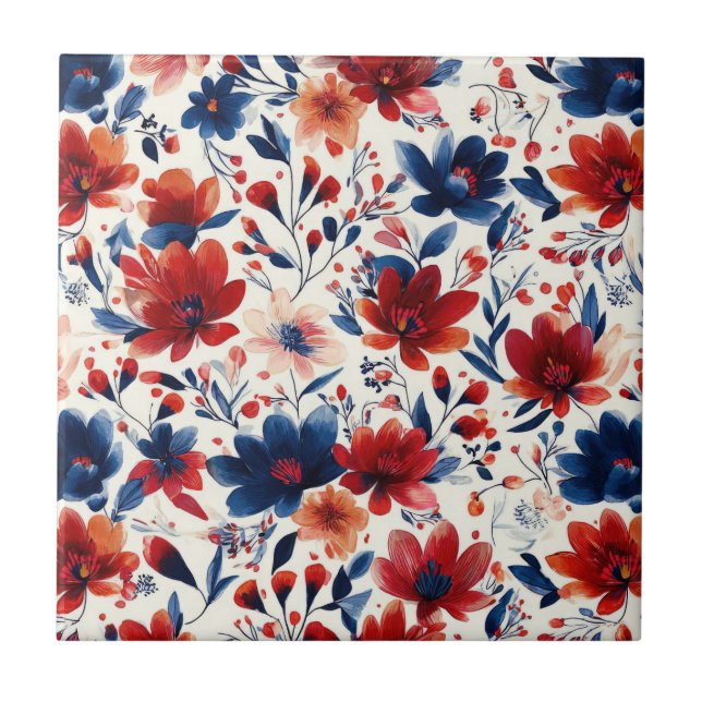 Pátrio Vermelho Azul Branco Floral (10) (Frente)