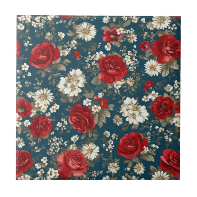 Pátrio Vermelho Azul Branco Floral (11) (Frente)