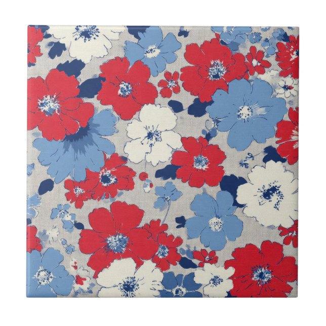 Pátrio Vermelho Azul Branco Floral (12) (Frente)