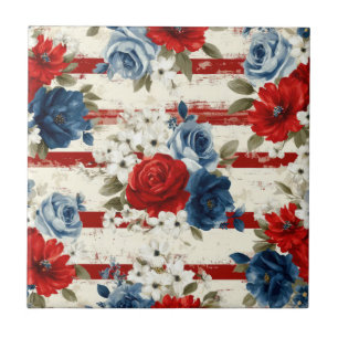 Pátrio Vermelho Azul Branco Floral (2)