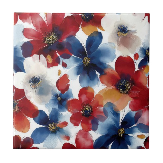 Pátrio Vermelho Azul Branco Floral (5) (Frente)