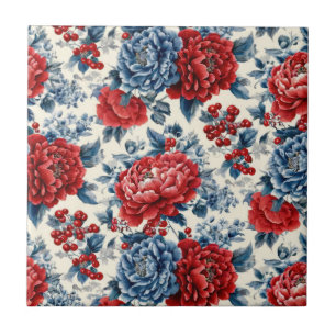 Pátrio Vermelho Azul Branco Floral (7)