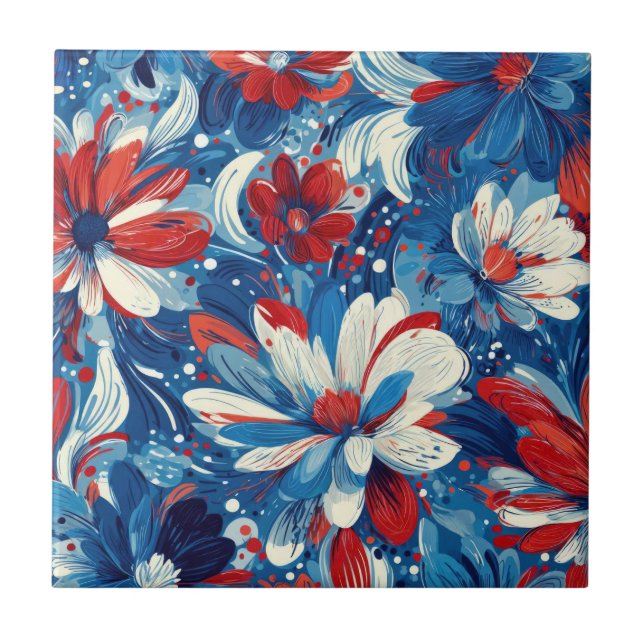 Pátrio Vermelho Azul Branco Floral (8) (Frente)
