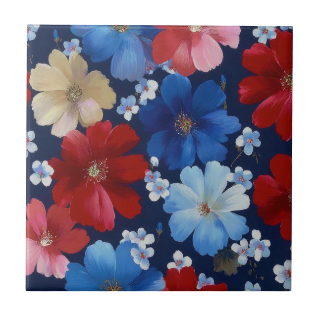 Pátrio Vermelho Azul Branco Floral (9) (Frente)