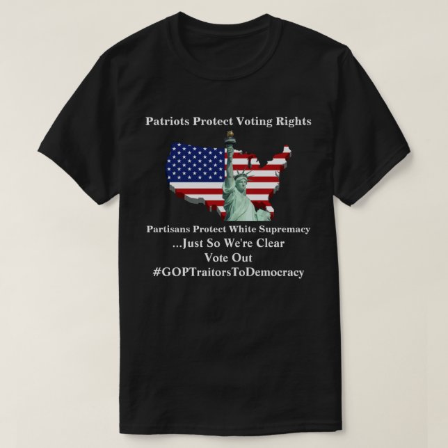 Patriotas protegem camiseta de direitos de voto (Frente do Design)