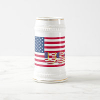 Patriotic American Flag Beer Caneca de cerveja EUA
