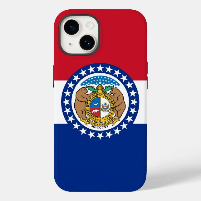 Patriotic Apple iPhone 14 Case-Mate, Missouri flag (Verso)