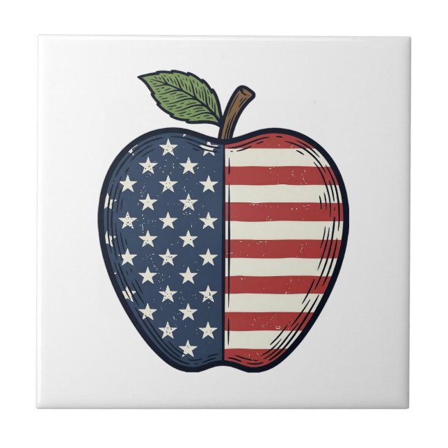 Patriotic Apple Vintage Engraving Vector Design_1 (Frente)