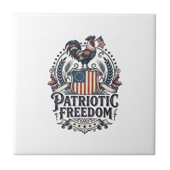 Patriotic Chicken Keeper Vector Graphic Tee_1 (Frente)