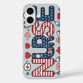 Patriotic Nurse Phone Case – USA Flag Medical Desi