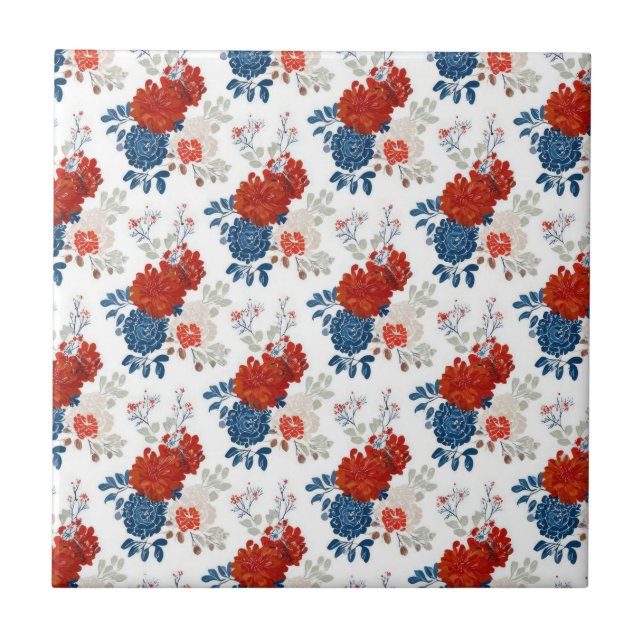 Patriotic Red Blue White Floral (4) (Frente)