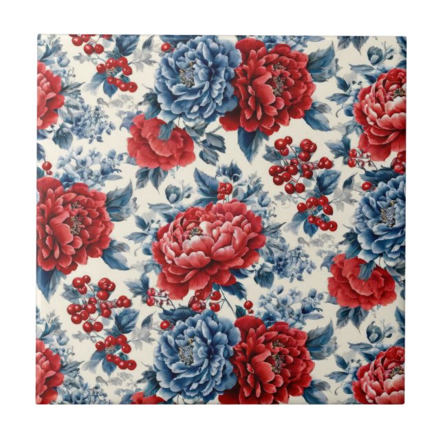 Patriotic Red Blue White Floral (7) (Frente)