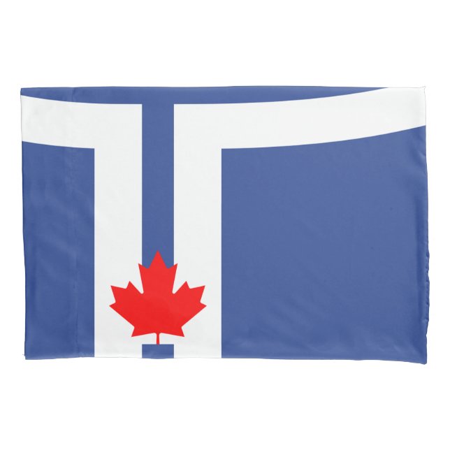 Patriotic Single Pillowcase with flag of Toronto (Frente)