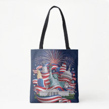 Patriotic USA Tote Bag – Double-Sided American Fla