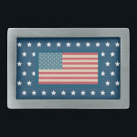 Patriótica American Flag Stars Belt Buckle Gift<br><div class="desc">O design é da arte original.</div>