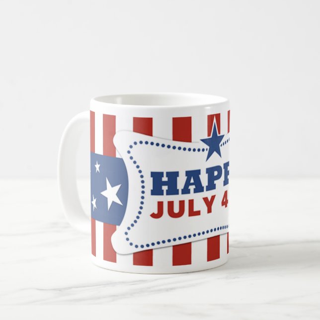 Patriótica Americana de 4 de julho, caneca de inde (Frente Esquerda)