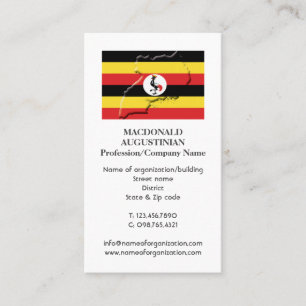 Patriótico BANDEIRA UGANDA Cartão de visita de