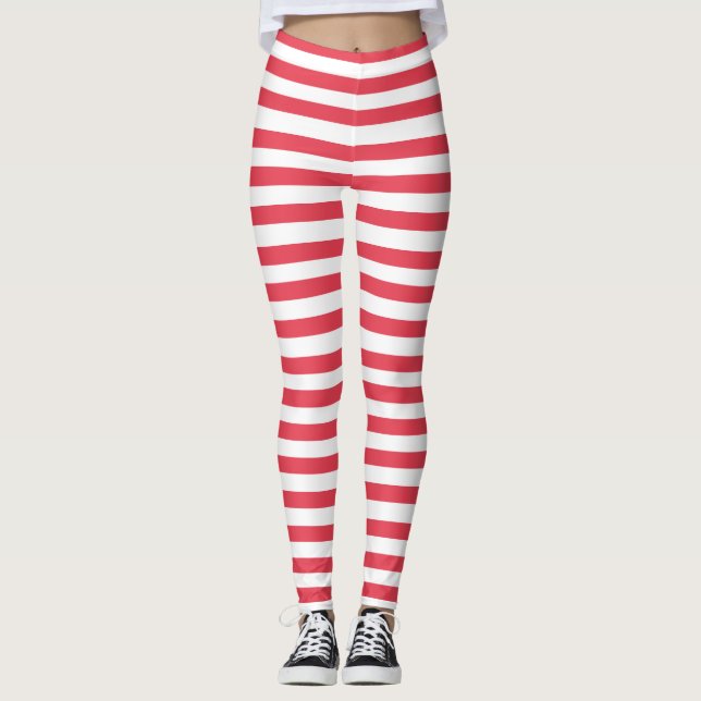 Patriótico Vermelho, Leggings White Strike (Frente)