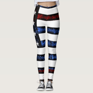 Patriotismo Legging azul branco vermelho da