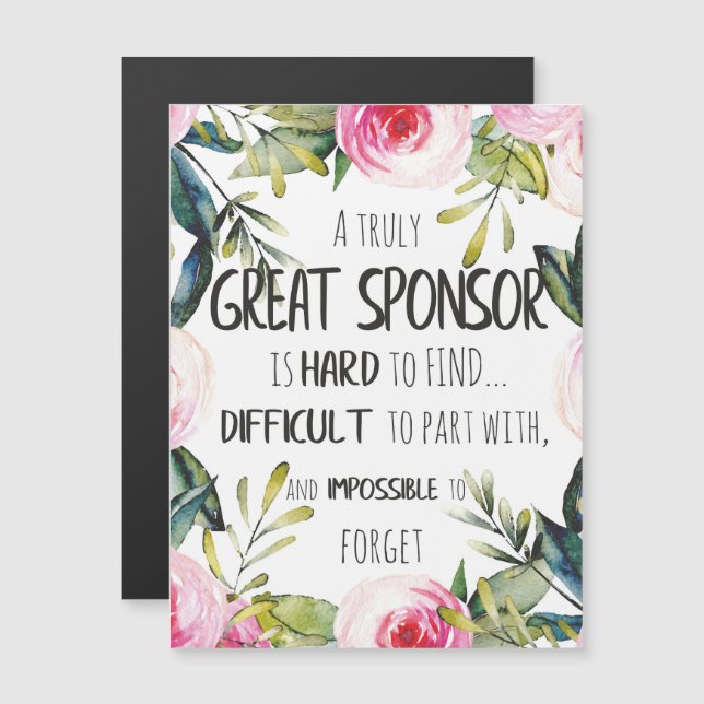 Patrocinador de Confirmação Presente no Excelente  (Frente/Verso)