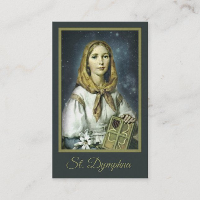Patroness de Dymphna do santo de cartões (Frente)