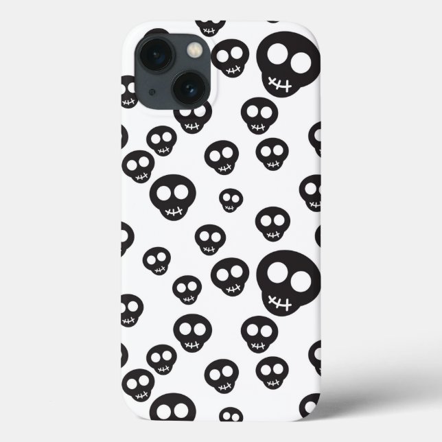 Pattern with black skulls on white (Verso)