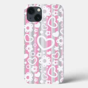 Pattern with Hearts and Flowers
