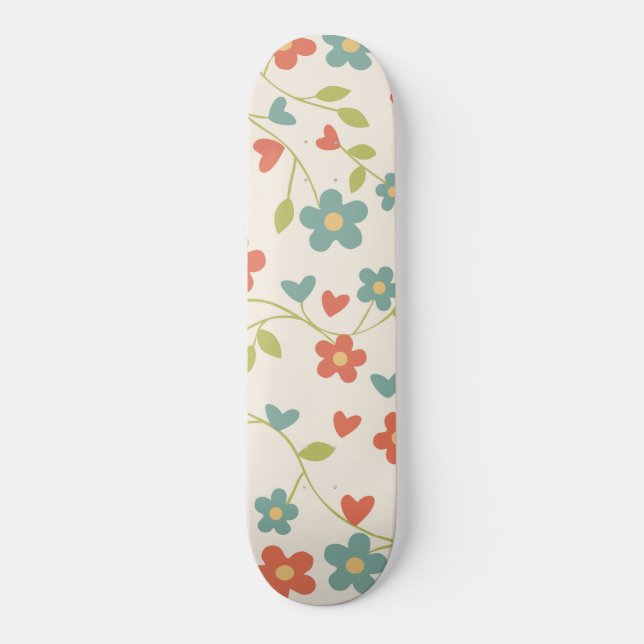 Patterno Floral Skateboard (Frente)