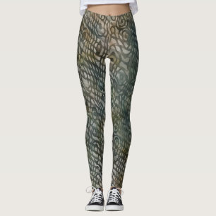 Patterno Snakeskin Leggings de Cinzas de Arte por