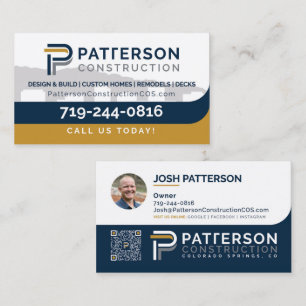 Patterson Construction COS cartões de visitas josh