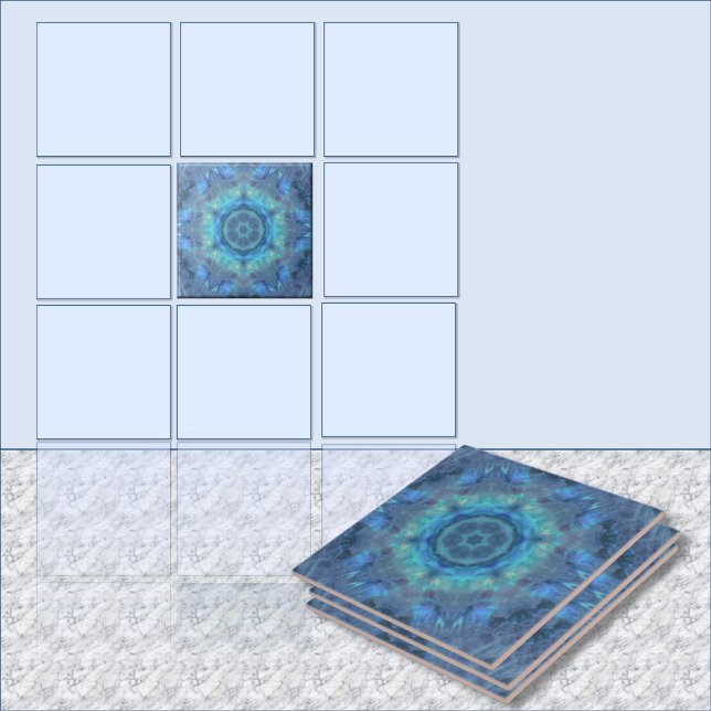 Paua padrão circular blues (single focal tile preview)