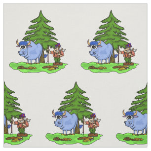 Paul Bunyan (barbeado) e tecido azul do borracho