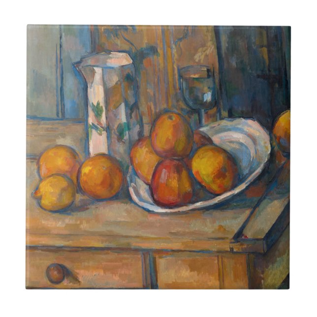 Paul Cezanne - A Vida Estática com Jug de Leite e  (Frente)