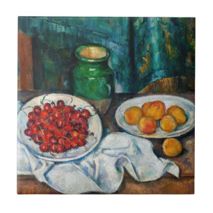 Paul Cezanne - Ainda vive com cerejas e caçadores