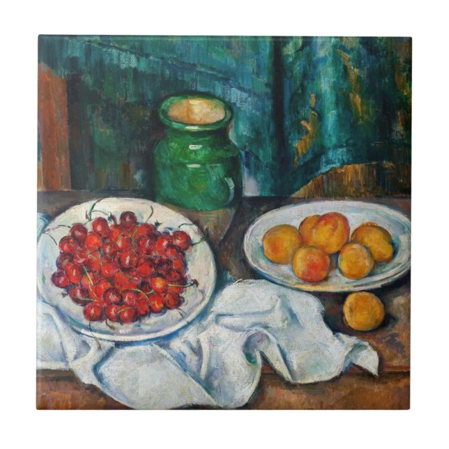 Paul Cezanne - Ainda vive com cerejas e caçadores (Frente)