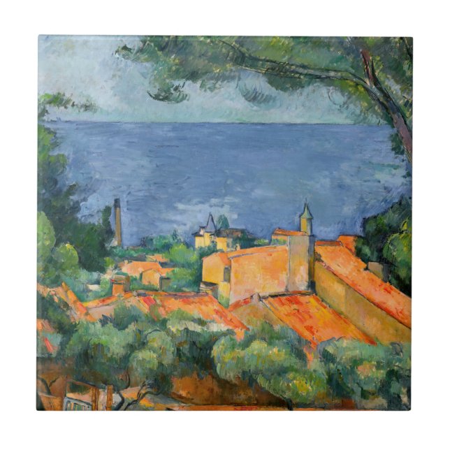 Paul Cezanne - Estaque com Telhados Vermelhos (Frente)