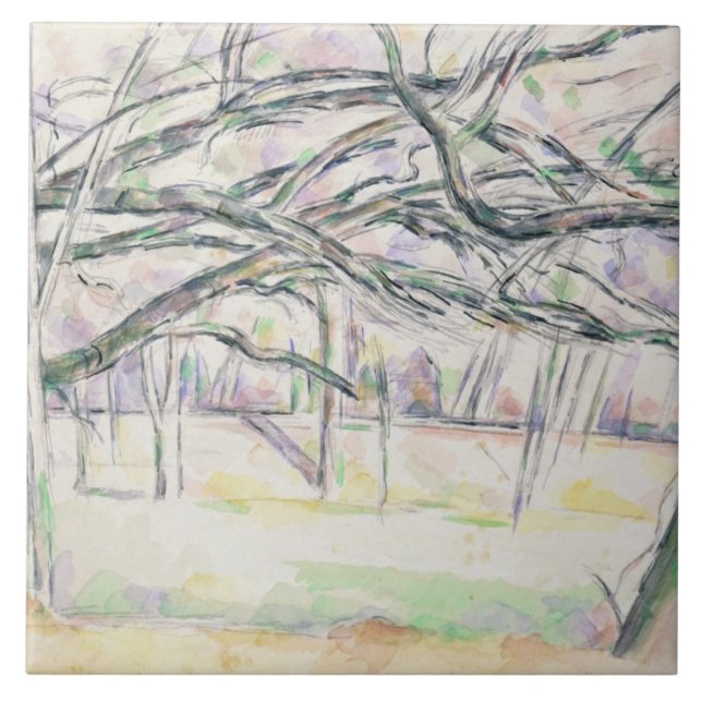 Paul Cezanne | o pomar, c.1895 (w/c no papel) (Frente)