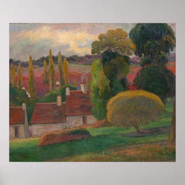 Paul Gauguin "Fazenda na Bretanha" art impressão (Frente)